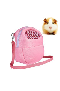 1 PCS Portable White Mesh African Hedgehog Hamster Breathable Pet Dog Carrier Bags Handbags Puppy Cat Travel Backpack (M, White Mesh - Pink, 18 x 22cm/7 x9 inch)