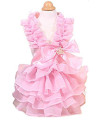 MaruPet Fashion Sweet Puppy Dog Love Printed Princess Skirt Pet Dog Pleated Camisole Tutu Dress Pink M