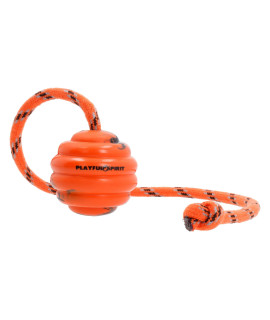 PlayfulSpirit Durable Natural Rubber Ball on a Rope - Perfect Dog Training, Exercise and Reward Tool - Medium Size Dog Toy for Fetch, Catch, Throw and Tug War Plays - Happy Playtime Guaranteed