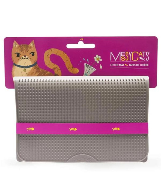 Messy Mutts Cat Litter Mat Grey