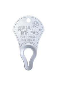 The Original Tick Key - Tick Detaching Device - Portable, Safe and Highly Effective Tick Detaching Tool (Silver)