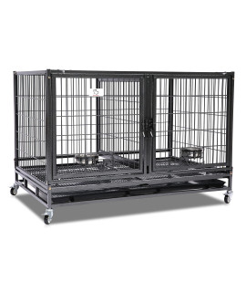43 Stackable Heavy Duty Cage w/Feeding Doors and Divider (3 Tiers)