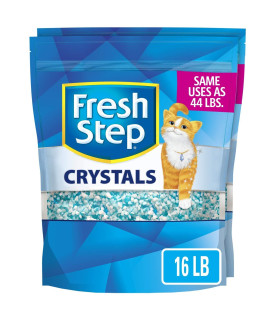 Fresh Step Crystals Cat Litter, Ultra Lightweight and Absorbing, 16 lbs total, (2 Pack of 8lb Bags)