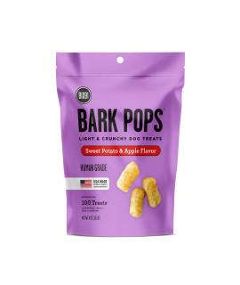 BIXBI Bark Pops, Sweet Potato and Apple (4 oz, 1 Pouch) - Crunchy Small Training Treats for Dogs - Wheat Free and Low Calorie Dog Treats, Flavorful Healthy and All Natural Dog Treats