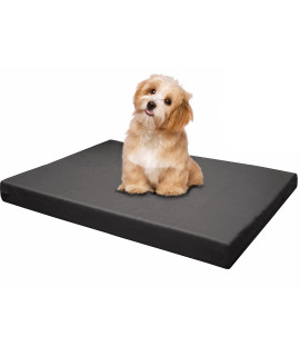 Dogbed4less Memory Foam Platform Dog Bed, Crate Mattress for Orthopedic Joint Relief with Waterproof Removable Cover Small 24X16X3 Space Gray
