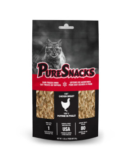 PureSnacks Freeze Dried Chicken Breast Cat Treats 29g 1 Ingredient Made in USA