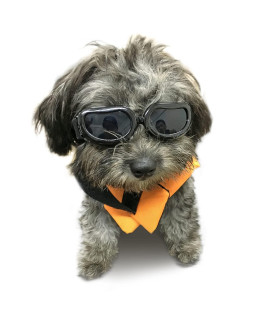 Enjoying Dog Sunglasses Small Breed Dogs Goggles UV Protection Eye Wear Windproof Anti-Fog Pet Glasses for Doggy About Over 5 lbs, Black