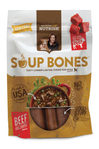 Rachael Ray Nutrish Soup Bones Minis Dog Treats, Real Beef & Barley Flavor, 6 Bones, 4.2 Ounces