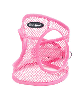 Bark Appeal Step-in Dog Harness, Netted Step in Dog Vest Harness for Small & Medium Dogs, Non-Choking with Adjustable Heavy-Duty Buckle for Safe, Secure Fit - (XS, Pink Netted)