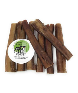 Sancho & Lola's 6-inch Thick Bully Sticks for Dogs (10 Count) Grass-Fed Free-Range Grain-Free Beef Pizzle Dog Chew Sticks