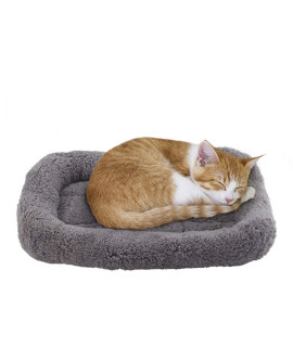 lesypet Cat Beds for Indoor Cats, 15 x 10 Warm Pet Bed Curl Sleep Plush Cushion with Pillow, Non-Slip Bottom Washable Pet Mat for Kittens Puppy Pets, Small
