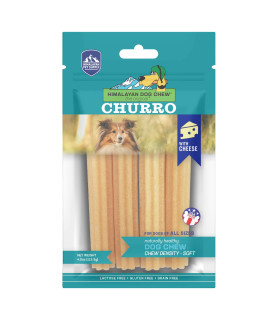 yaky CHURRO Himalaya Cheese Treats Lactose Free Gluten Free Grain Free USA MADE for All Breeds 4 CHURROs per Pouch Original Cheese Flavor