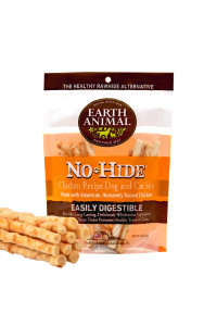 EARTH ANIMAL No Hide Stix Chicken Flavored Natural Rawhide Free Dog Chews Long Lasting Dog Chew Sticks Dog Treats for Small Dogs and Cats Great Dog Chews for Aggressive Chewers (1 Pack)