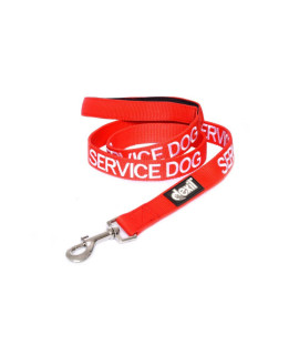 Dexil Limited Service Dog Red 4ft 6ft Padded Dog Leash Prevents Accidents by Warning Others of Your Dog in Advance (4ft)