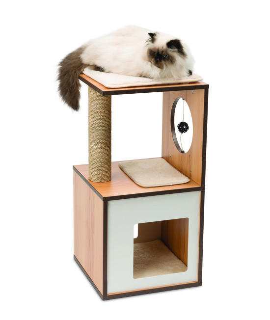 Vesper Cat Tree, Cat Box, Small, Walnut, 52075