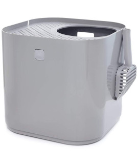 Modkat Litter Box, Top-Entry, Includes Scoop and Reusable Liner - Gray