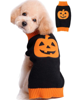 BOBIBI Pet Clothes The Halloween Pumpkin Cat Dog Sweater, Dog Knitwear, Dog Apparel, Pet Sweatshirt