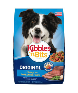 Kibbles 'N Bits Original Savory Beef & Chicken Flavors Dry Dog Food, 3.5 Pound Bag