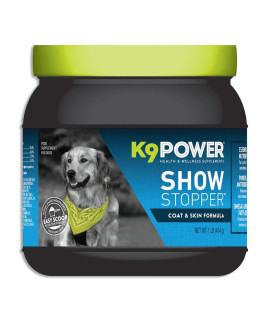 K9 Power - Show Stopper, Healthy Coat & Skin Supplement for Dogs, Reduces Itching & Shedding, Dry Skin, Seasonal Allergies, Omega 3s, 1lb