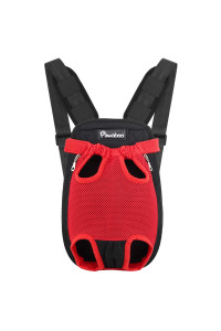 Pawaboo Pet carrier Backpack, Adjustable Pet Front cat Dog carrier Backpack Travel Bag, Legs Out, Easy-Fit for Traveling Hiking camping for Small Medium Dogs cats Puppies, Medium, RED