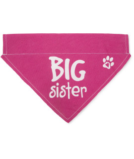 Pavilion Gift Company Big Sister Pink Paw Print Large Dog Slip on The Collar Bandanna