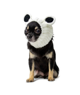 Zoo Snoods Dog Costume- Warm No Flap Ear Wraps for Dogs, Kungfu Panda Dog Snood, Small Dog Costume for Halloween, Christmas & New Year, Soft Yarn Dog Quiet Ears Covers (Small)