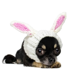 Zoo Snoods Bunny Costume for Dogs & Cats, Small - Warm No Flap Ear Wrap Hood for Pets, Dog Bunny Ears for Easter, Soft Yarn Ear Covers for Winters, Halloween Parties & Festivals