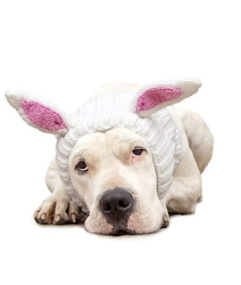 Zoo Snoods Bunny Costume for Dogs, Large - Warm No Flap Ear Wrap Hood for Pets, Dog Bunny Ears for Easter, Soft Yarn Ear Covers for Winters, Halloween Parties & Festivals