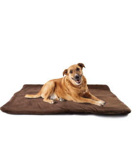 vitazoo Dog Mat - 27.5 x 39.3 in Fluffy Padded Dog Blanket w/Insulation - Non Slip Kennel Mats for Sleeping - Machine Washable Bed for Dogs - Brown