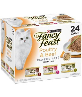 Purina Fancy Feast Classic Poultry & Beef Collection Cat Food - (24) 3 Oz. Cans