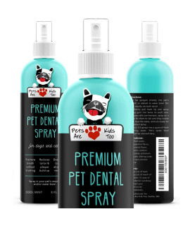 Premium Pet Dental Spray (Large - 8oz): Eliminate Bad Dog Breath & Bad Cat Breath! Fights Plaque, Tartar & Gum Disease Without Brushing! Add to Water! Digestive Aid!