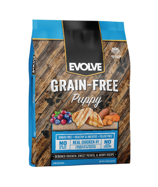 Evolve Grain Free Deboned Chicken, Sweet Potato and Berry Puppy Recipe Dog Food, 14lb