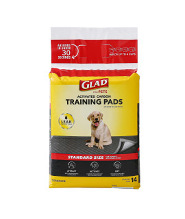 Glad for Pets Black Charcoal Puppy Pads Puppy Potty Training Pads That ABSORB & NEUTRALIZE Urine Instantly New & Improved Quality Puppy Pee Pads, 14 count