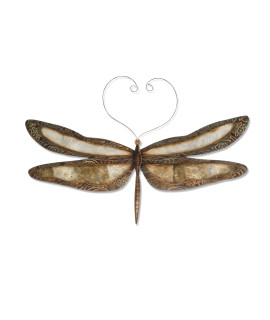 Eangee Home Design Dragonfly Wall Decor Earthtoned With Brown Border 17 Inches Length x 1 Inch Width x 11 Inches Height (m4010)