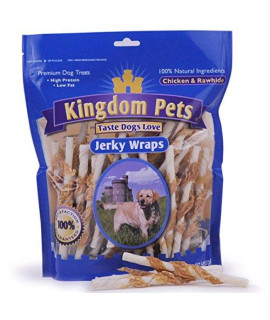 Kingdom Pets Filler Free Chicken Jerky & Rawhide Wraps, Premium Treats for Dogs (32 oz.)