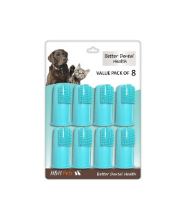 H&H Pets Dog Toothbrushes Best Professional Cat & Dog Finger Tooth Brush, Puppy Supplies Dog Brush, Perfect for Dogs and Cats, Cat Brush, Dog Supplies, Brush Set - Size Large 8 Count