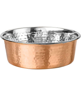 Neater Pet Brands Hammered Decorative Designer Bowls - Luxury Style Premium Dog and Cat Dishes (Medium, Copper)