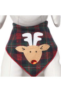 Tail Trends Christmas Dog Bandanas Reindeer Designer Appliques 100% Cotton