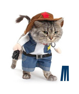 Mikayoo Pet Dog Cat Halloween Costumes,The Cowboy for Party Christmas Special Events Costume,West Cowboy Uniform with Hat,Funny Pet Cowboy Outfit Clothing for Dog cat(S)
