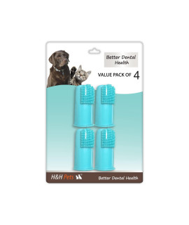 Professional Dog Finger Toothbrush by H&H Pets,Pack of 4