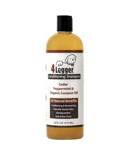 4Legger Organic Dog Shampoo and Conditioner USDA Certified - All Natural Concentrated Cedar Dog Shampoo with Peppermint, and Eucalyptus - Dog Shampoo for Itchy Skin - Dog Shampoo for Smelly Dogs 16 oz