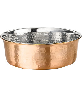 Neater Pet Brands Hammered Decorative Designer Bowls - Luxury Style Premium Dog and Cat Dishes (Large, Copper)