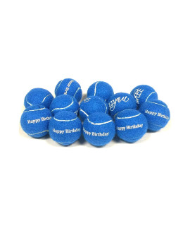 Midlee Happy Birthday Dog Tennis Balls (12 Pack) (Small, Blue)