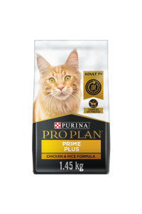 Purina Pro Plan Senior Cat Food With Probiotics for Cats, Chicken and Rice Formula - 3.2 lb. Bag