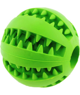 Aduck Durable Dog Ball Toys for Aggressive Chewers Teething Cleaning [Dental Treat] [Bite Resistant] Natural Soft Bouncy Rubber Ball Toys for Pet IQ Training Playing and Chewing -2.8 Inch (Lawn Green)