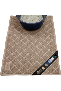 The Original Gorilla Grip 100% Waterproof Cat Litter Box Trapping Mat, Easy Clean, Textured Backing, Traps Mess for Cleaner Floors, Less Waste, Stays in Place for Cats, Soft on Paws, 35x23 Beige