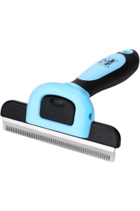 Pet Grooming Brush Effectively Reduces Shedding by Up to 95% Professional Deshedding Tool for Dogs and Cats (Blue)