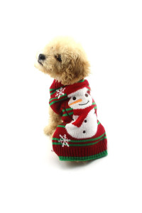 NACOCO Dog Snow Sweaters Snowman Sweaters Xmas Dog Holiday Sweaters New Year Christmas Sweater Pet Clothes for Small Dog and Cat(Snowman,S)