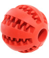 Aduck Durable Dog Ball Toys for Aggressive Chewers Teething Cleaning [Dental Treat] [Bite Resistant] Natural Soft Bouncy Rubber Ball Toys for Pet IQ Training Playing and Chewing -2.8 Inch (Fire Red)