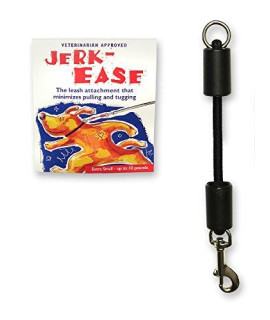 JERK-EASE Patented Shock Absorber Bungee Dog Leash Attachment, Extra Small (up to 10 pounds), Black